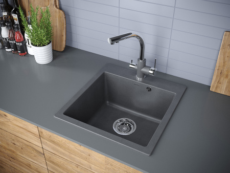 Кухонная мойка Paulmark KANTE 50 PM105152-DG 50х50 цвет серый